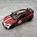 MotorHelix Alfa Romeo 2021 Giulia GTAm vermelho and branco 1:18 – modelo de coleção em metal fundido