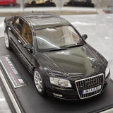 [MotorHelix] 1:18 Audi 2008 A8 W12 svart modellbil harts