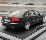 [MotorHelix] 1:18 Audi 2008 A8 W12 svart modellbil harts