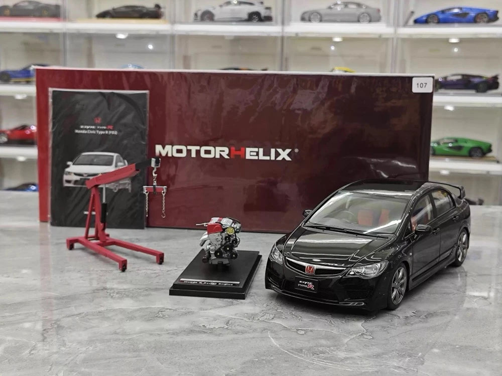[MotorHelix] 1:18 Honda 2007 Civic Type R FD2 Black Model Car Die-Cast