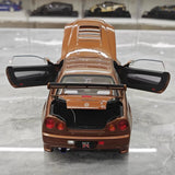 [MotorHelix] 1:18 Nissan 1999 Skyline GTR R34 Brown Model Car Die-Cast