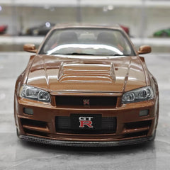 [MotorHelix] 1:18 Nissan 1999 Skyline GTR R34 Brown Model Car Die-Cast