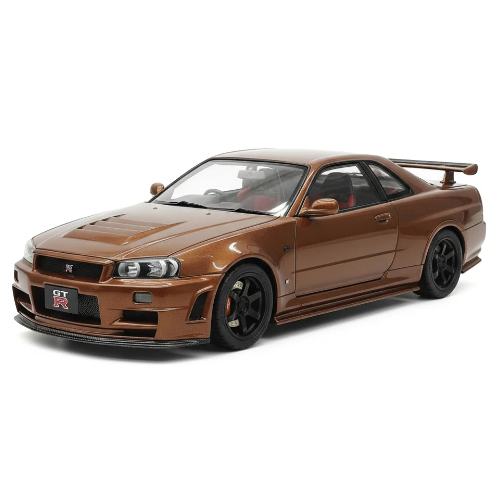 [MotorHelix] 1:18 Nissan 1999 Skyline GTR R34 Brown Model Car Die-Cast