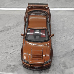 [MotorHelix] 1:18 Nissan 1999 Skyline GTR R34 Brown Model Car Die-Cast