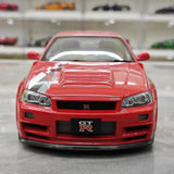 [MotorHelix] 1:18 Nissan 1999 Skyline GTR R34 rosso modellino di auto Die-Cast