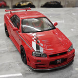 [MotorHelix] 1:18 Nissan 1999 Skyline GTR R34 rosso modellino di auto Die-Cast
