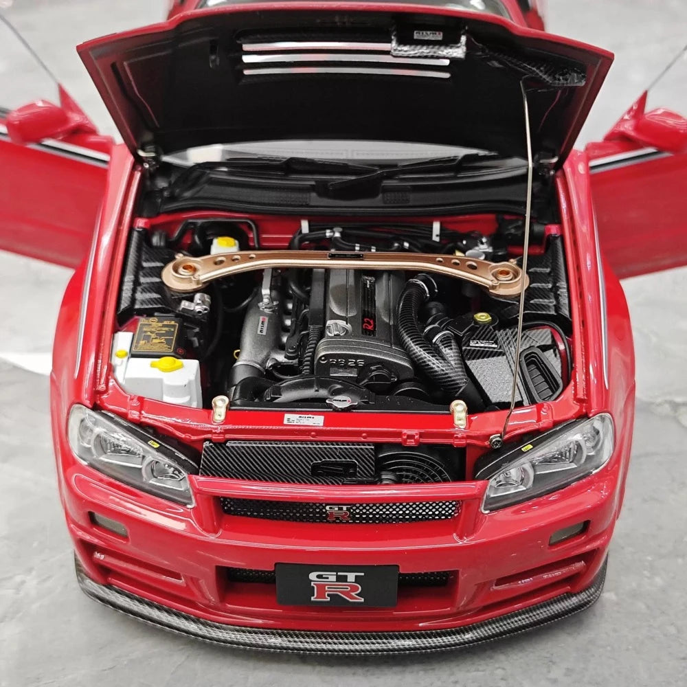 [MotorHelix] 1:18 Nissan 1999 Skyline GTR R34 Red Model Car Die-Cast