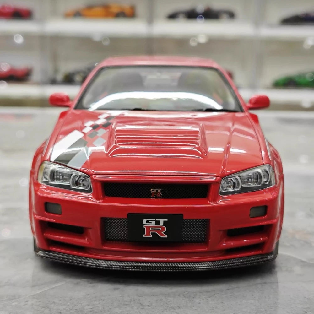 [MotorHelix] 1:18 Nissan 1999 Skyline GTR R34 Red Model Car Die-Cast