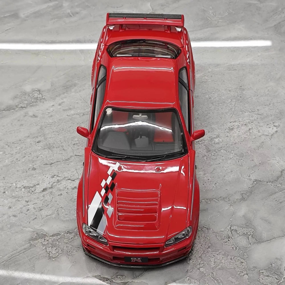 [MotorHelix] 1:18 Nissan 1999 Skyline GTR R34 Red Model Car Die-Cast