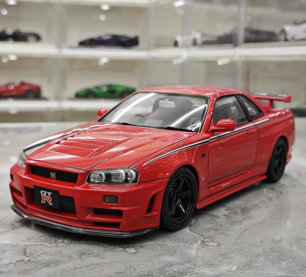 [MotorHelix] 1:18 Nissan 1999 Skyline GTR R34 Red Model Car Die-Cast