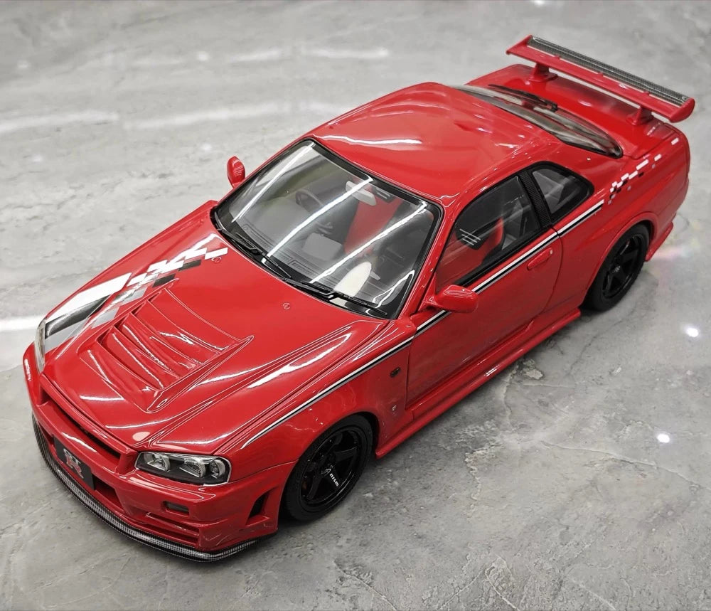 [MotorHelix] 1:18 Nissan 1999 Skyline GTR R34 Red Model Car Die-Cast