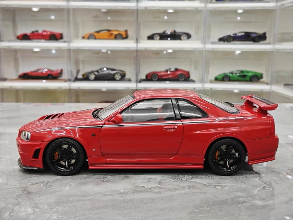 [MotorHelix] 1:18 Nissan 1999 Skyline GTR R34 Red Model Car Die-Cast