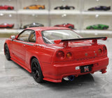 [MotorHelix] 1:18 Nissan 1999 Skyline GTR R34 rosso modellino di auto Die-Cast