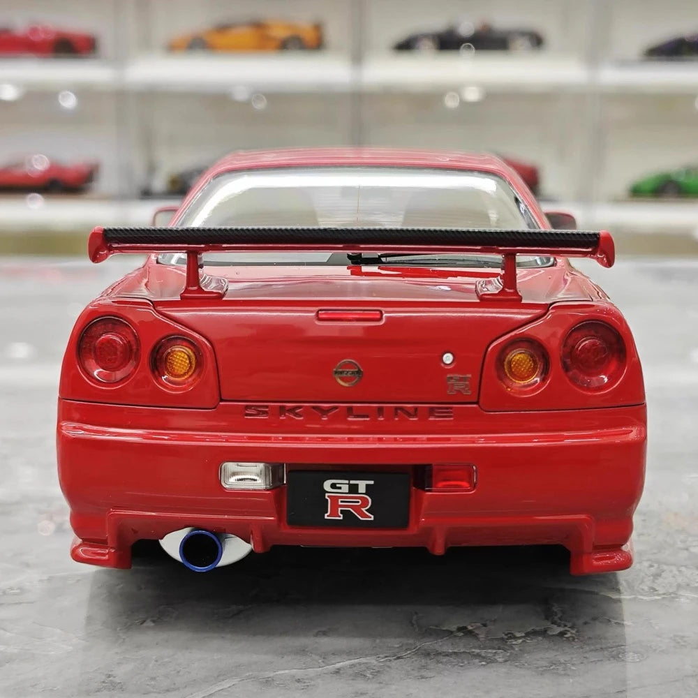 [MotorHelix] 1:18 Nissan 1999 Skyline GTR R34 rosso modellino di auto Die-Cast
