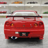 [MotorHelix] 1:18 Nissan 1999 Skyline GTR R34 rosso modellino di auto Die-Cast