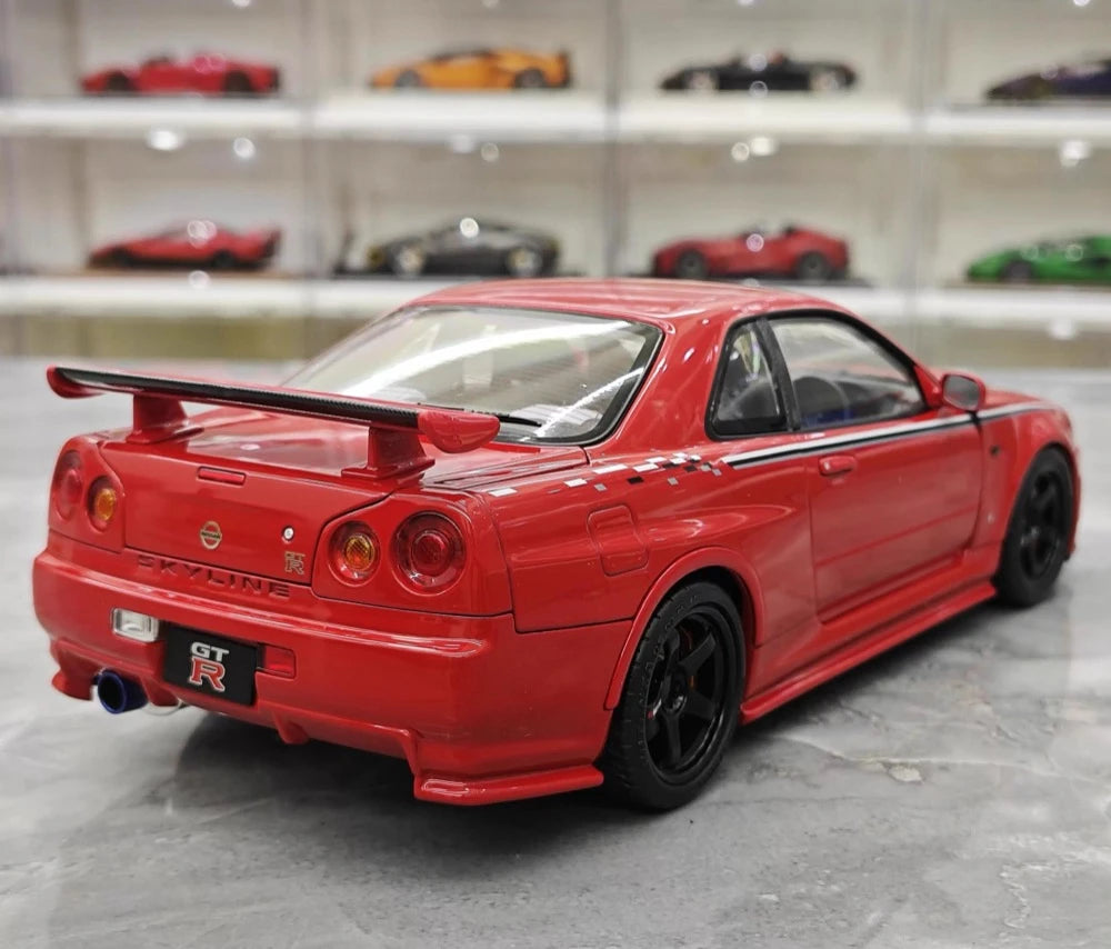 [MotorHelix] 1:18 Nissan 1999 Skyline GTR R34 Red Model Car Die-Cast