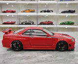 [MotorHelix] 1:18 Nissan 1999 Skyline GTR R34 rosso modellino di auto Die-Cast