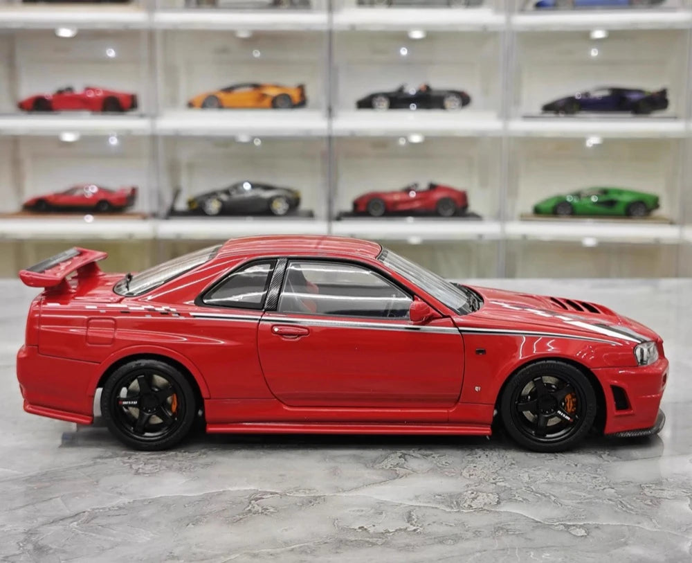 [MotorHelix] 1:18 Nissan 1999 Skyline GTR R34 Red Model Car Die-Cast