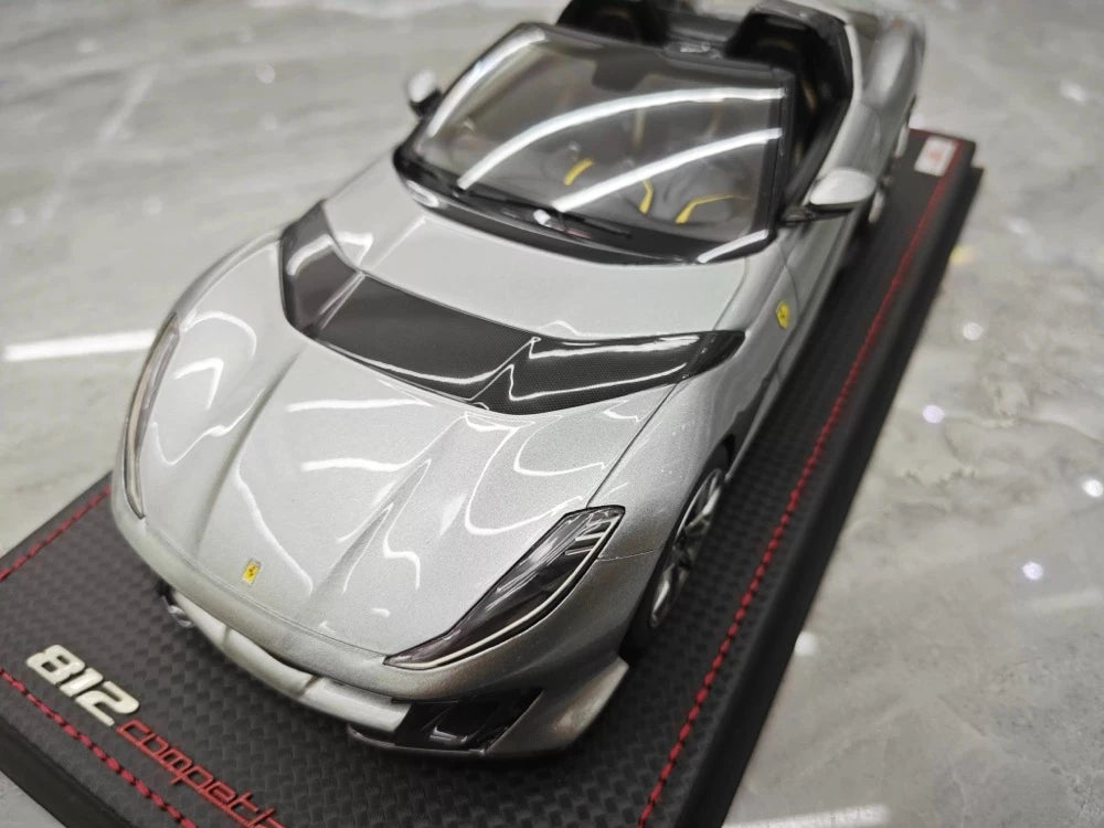 [MR Collection] 1:18 Ferrari 2022 812 Competizione Aperta Silver Model Car Resin