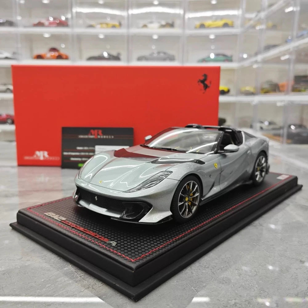 [MR Collection] 1:18 Ferrari 2022 812 Competizione Aperta Silver Model Car Resin