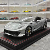 [MR Collection] 1:18 Ferrari 2022 812 Competizione Aperta Silver Model Car Resin