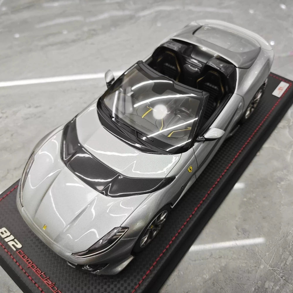 [MR Collection] 1:18 Ferrari 2022 812 Competizione Aperta Silver Model Car Resin