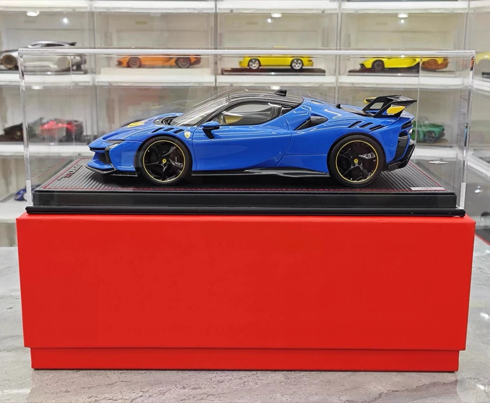 [MR Collection] 1:18 Ferrari 2023 SF90 XX Stradale Glossy Blue & Yellow Model Car Resin