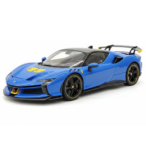 [MR Collection] 1:18 Ferrari 2023 SF90 XX Stradale Glossy Blue & Yellow Model Car Resin
