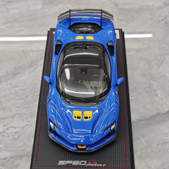 [MR Collection] 1:18 Ferrari 2023 SF90 XX Stradale Glossy Blue & Yellow Model Car Resin