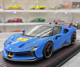 [MR Collection] 1:18 Ferrari 2023 SF90 XX Stradale Glossy Blue & Yellow Model Car Resin