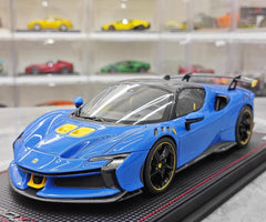 [MR Collection] 1:18 Ferrari 2023 SF90 XX Stradale Glossy Blue & Yellow Model Car Resin