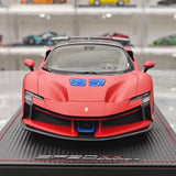 [MR Collection] 1:18 Ferrari 2023 SF90 XX Stradale Matte Red & Blue Model Car Resin