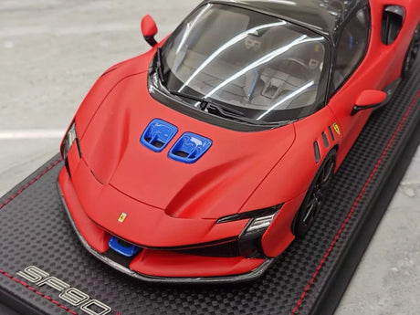 [MR Collection] 1:18 Ferrari 2023 SF90 XX Stradale mat rood & blauw modelauto Hars