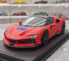 [MR Collection] 1:18 Ferrari 2023 SF90 XX Stradale Matte Red & Blue Model Car Resin