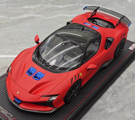 [MR Collection] 1:18 Ferrari 2023 SF90 XX Stradale mat rood & blauw modelauto Hars
