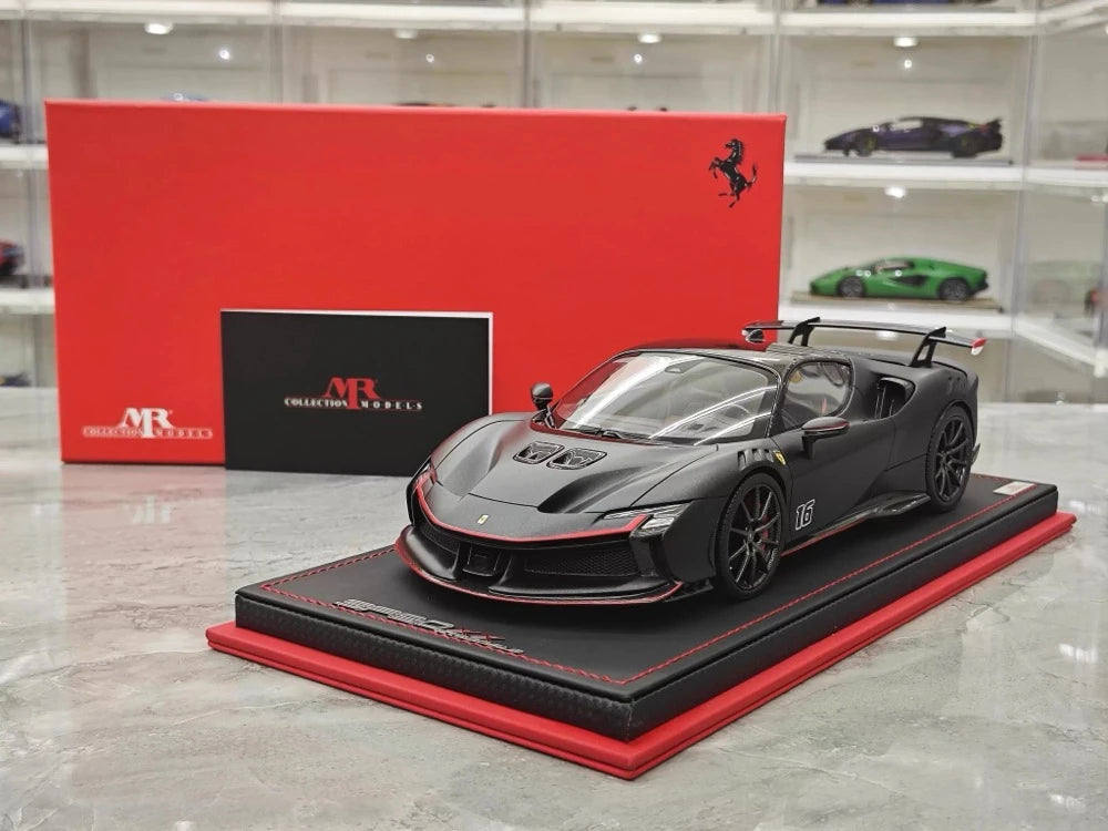 [MR Collection] 1:18 Ferrari 2023 SF90 XX Stradale Matte Black Model Car Resin