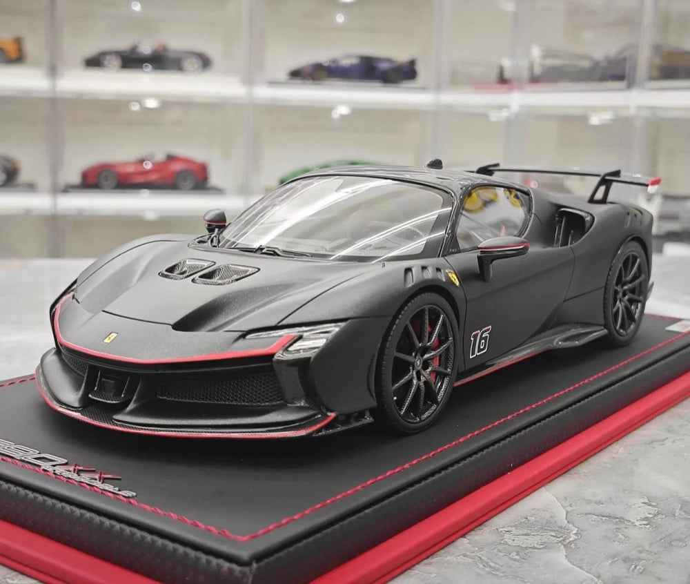 [MR Collection] 1:18 Ferrari 2023 SF90 XX Stradale Matte Black Model Car Resin