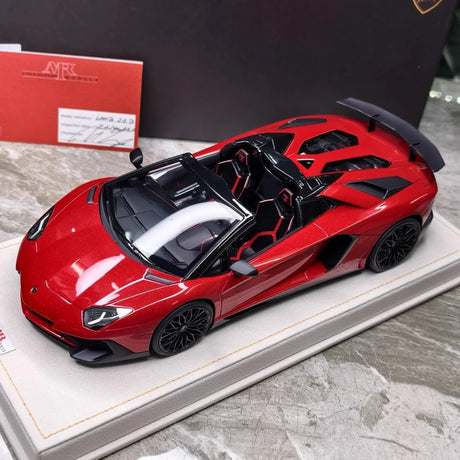 [MR collection] 1:18 Lamborghini 2015 Aventador LP750-4 SV Roadster rouge voiture miniature Resin