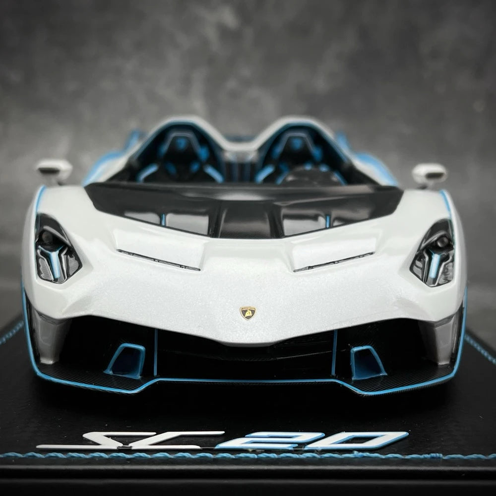 [MR Collection] 1:18 Lamborghini 2020 SC20 White Model Car Resin