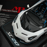 [MR Collection] 1:18 Lamborghini 2020 SC20 White Model Car Resin