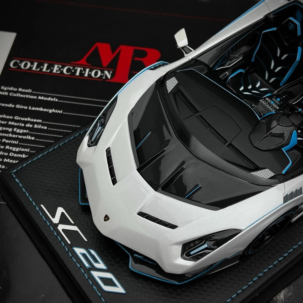 [MR Collection] 1:18 Lamborghini 2020 SC20 White Model Car Resin