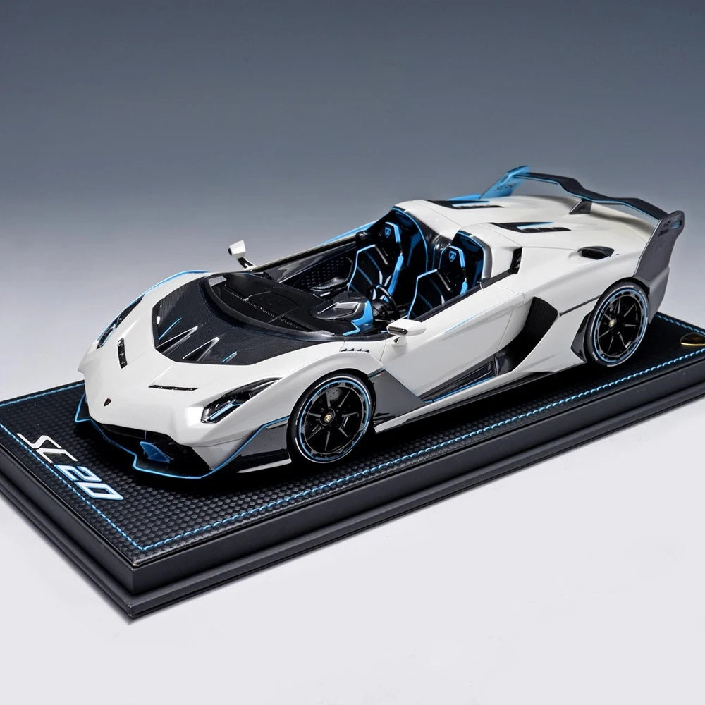 [MR Collection] 1:18 Lamborghini 2020 SC20 White Model Car Resin