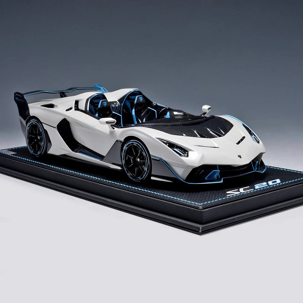 [MR Collection] 1:18 Lamborghini 2020 SC20 White Model Car Resin