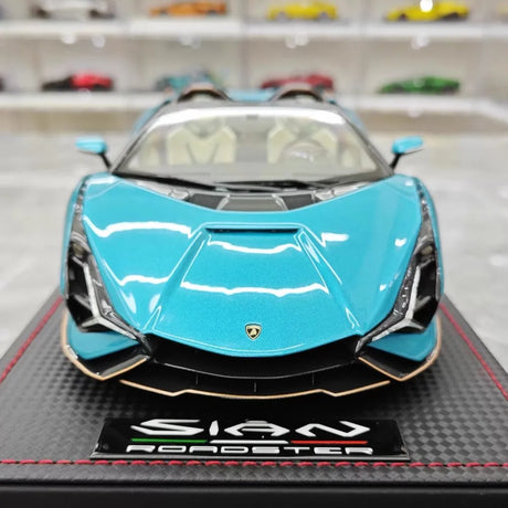 [MR Collection] 1:18 Lamborghini 2020 Sian Roadster Blue Model Car Resin