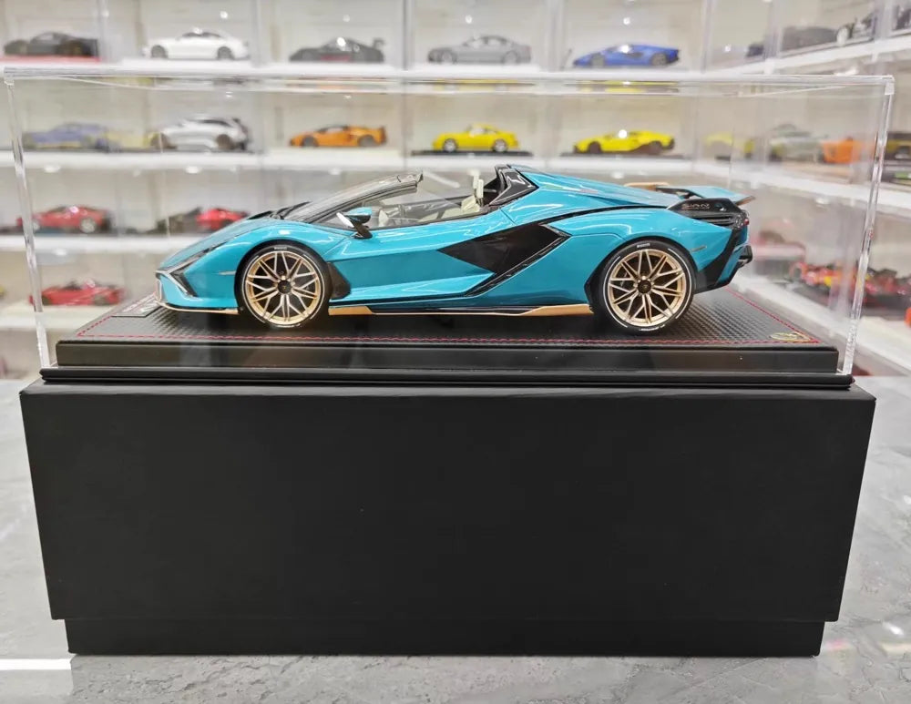 [MR Collection] 1:18 Lamborghini 2020 Sian Roadster Blue Model Car Resin