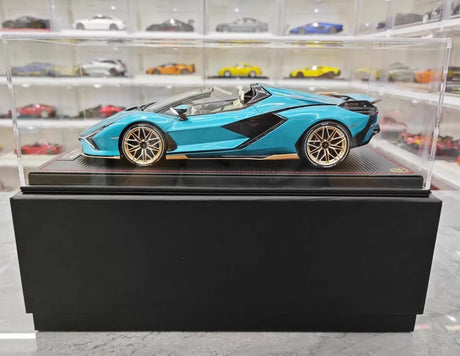 [MR Collection] 1:18 Lamborghini 2020 Sian Roadster Blue Model Car Resin