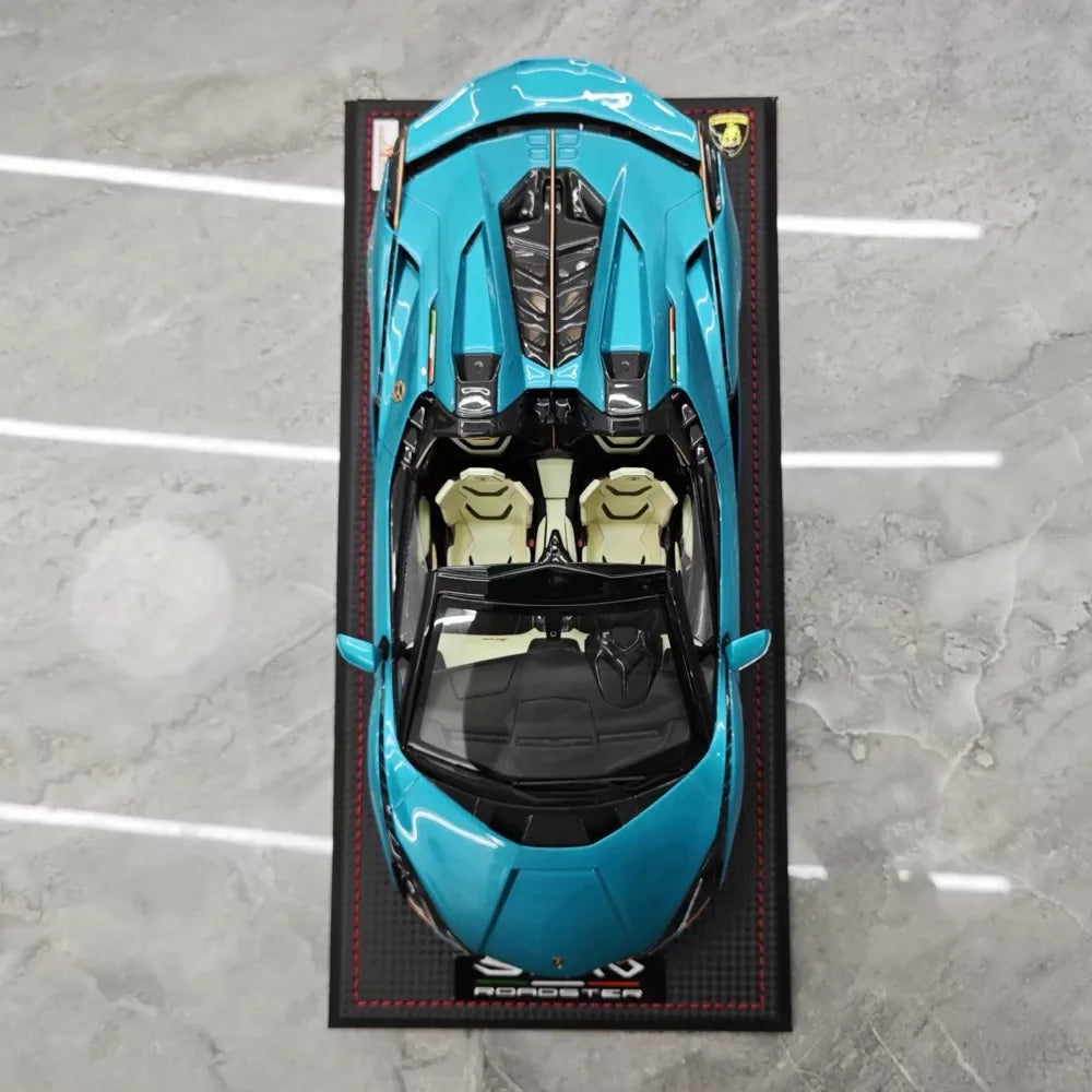 [MR Collection] 1:18 Lamborghini 2020 Sian Roadster Blue Model Car Resin