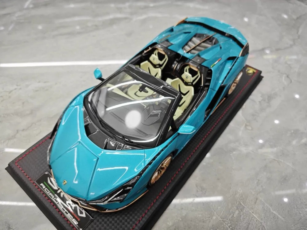 [MR Collection] 1:18 Lamborghini 2020 Sian Roadster Blue Model Car Resin