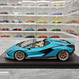 [MR Collection] 1:18 Lamborghini 2020 Sian Roadster Blue Model Car Resin