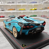 [MR Collection] 1:18 Lamborghini 2020 Sian Roadster Blue Model Car Resin